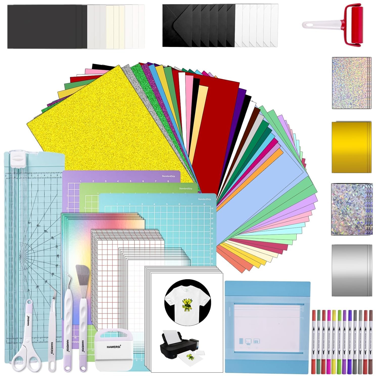 All-in-One Ultimate Accessories Bundle for Cricut Joy Xtra Machine,134pcs Starter Kit with 8.5in x 12in Xtra Size Tools,Supplies and Everything Material You Need for Beginners,Professionals