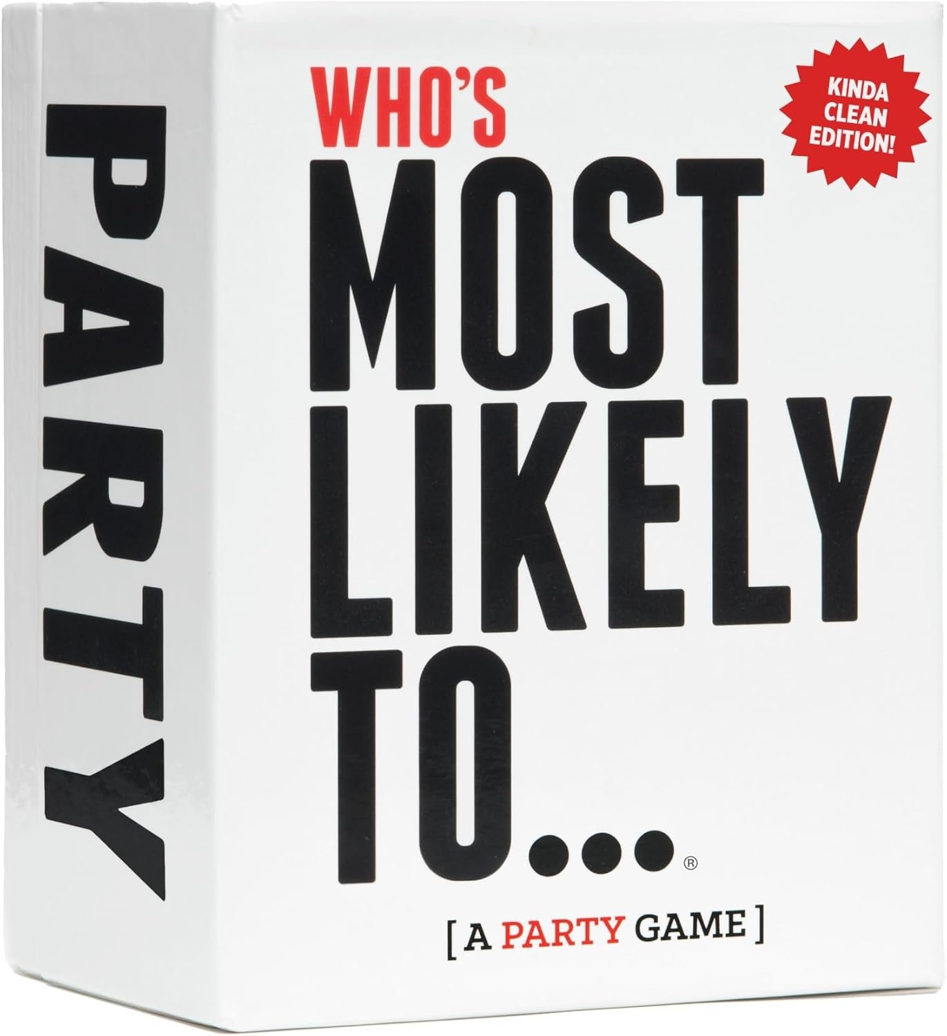 DSS Games Who's Most Likely to...Kinda Clean Family Edition [A Party Game | Great for Adults & Teens | White Elephant Gift, Stocking Stuffer | Game Nights & Big Groups]