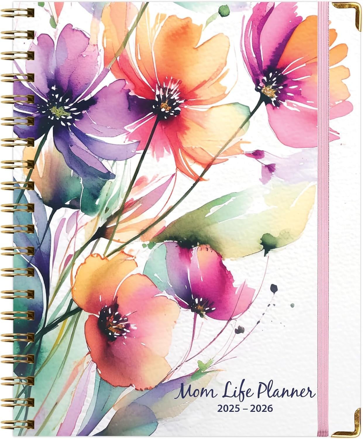 Global Printed Products The Mom Life Planner June 2025 through July 2026 by Global Printed Products - Includes Record Keeping Pages, Budget and Meal Planner, and Habit Tracker (Rainbow Floral)
