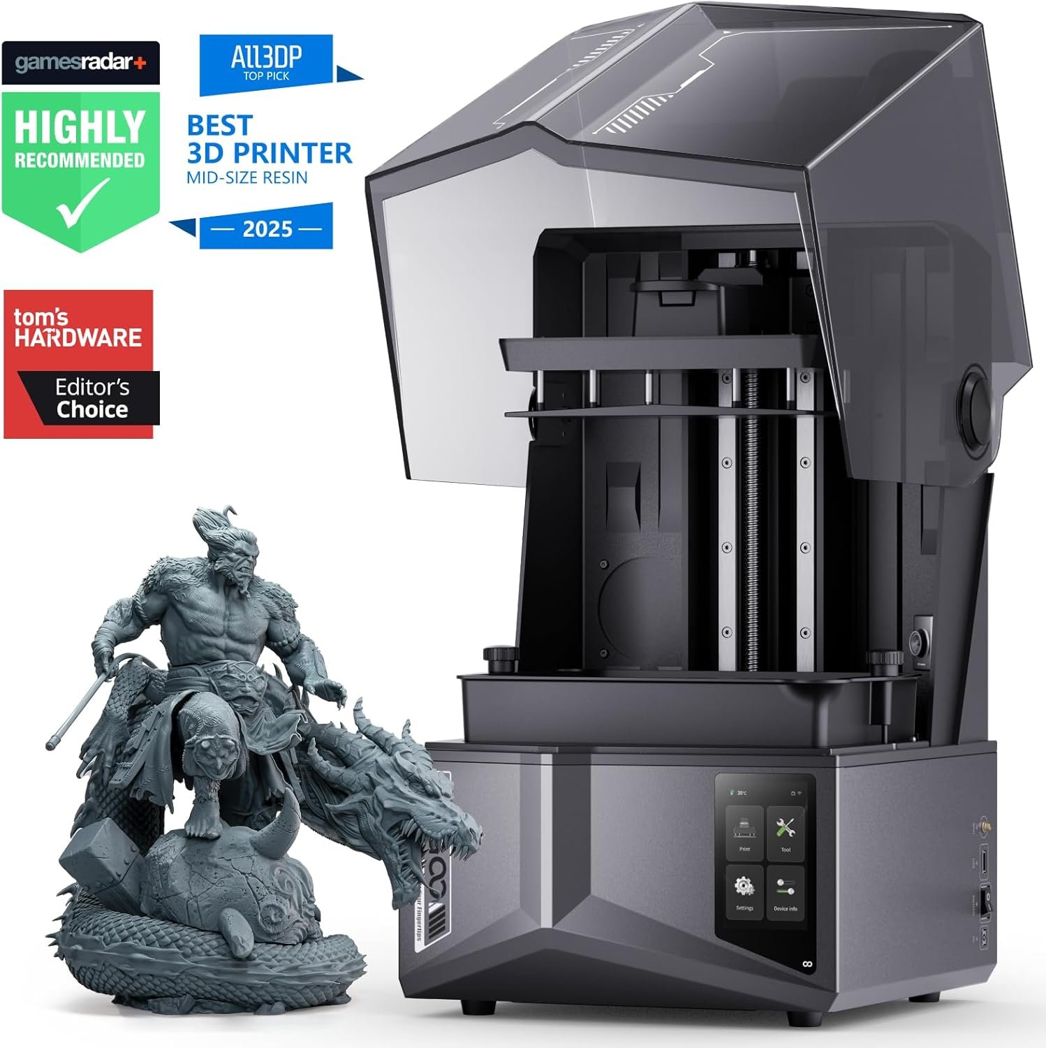 ELEGOO Saturn 4 Ultra 12K Resin 3D Printer, with Smart Automatic Leveling, 10-Inch 12K Monochrome LCD, 150mm/h Faster Printing Speed,8.62x4.84x8.66 Inch Printing Size